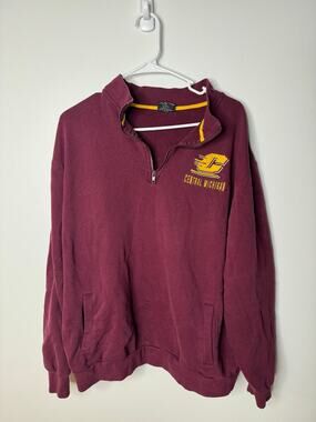 Colosseum Central Michigan University Quarter Zip CMU XL Burgundy
